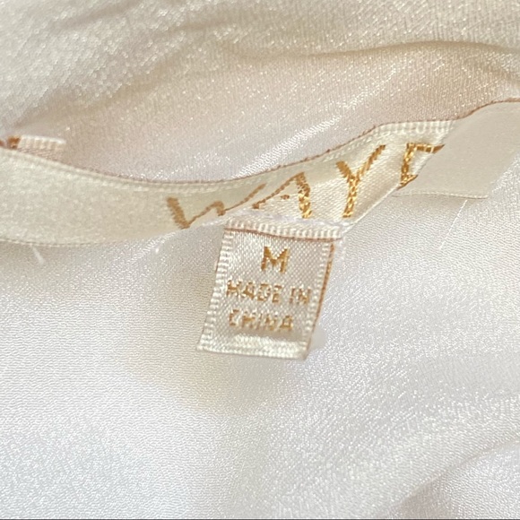 WAYF Genoa off the shoulder white linen ruffle high low hem asymmetrical dress - Picture 10 of 13